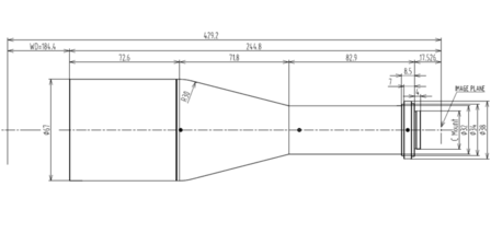 Mechanical Drawing LCM-TELECENTRIC-0.367X-WD184-1.3-NI
