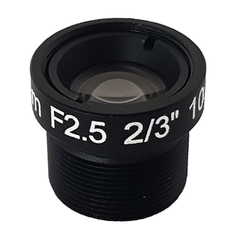 LM12-10MP-12MM-F2.5-1.5-ND1, LENS M12 10MP 12MM F2.5 2/3&quot; NON DISTORTION