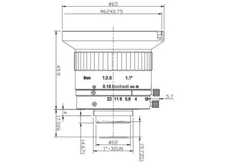 Mechanical Drawing LCM-12MP-06MM-F2.5-1.1-ND1
