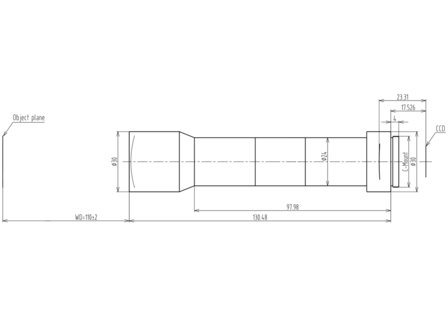 Mechanical Drawing LCM-TELECENTRIC-2X-WD110-1.5-NI