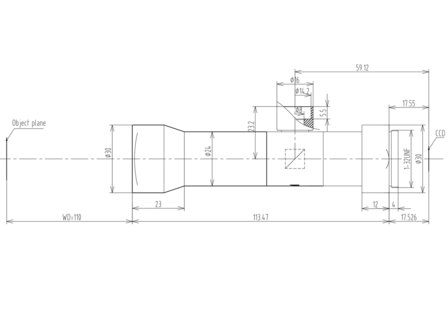 Mechanical Drawing LCM-TELECENTRIC-4X-WD110-1.5-CO