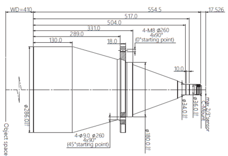 Mechanical Drawing LCM-TELECENTRIC-0.048X-WD410-1.5-NI