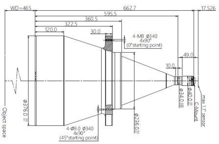 Mechanical Drawing LCM-TELECENTRIC-0.061X-WD465-1.1-NI