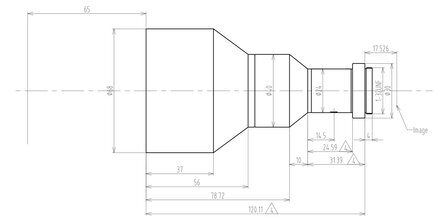 Mechanical Drawing LCM-TELECENTRIC-0.2X-WD65-1.5-NI