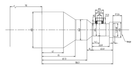 Mechanical Drawing LCM-TELECENTRIC-0.2X-WD110-1.5-CO