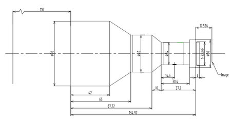 Mechanical Drawing LCM-TELECENTRIC-0.2X-WD110-1.5-NI
