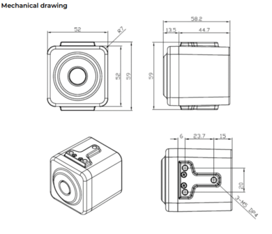 2MP IP Camera Mechanical Drawing 2MP IP Camera VA11-GIP-H265-2.1MP-CP2-3.3MM