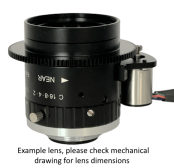 Motorized focus lens C-mount 5MP 8MM F1.4 for max sensorsize 2/3&quot; AF 