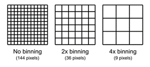 Binning 2x and 4x difference