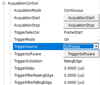 GalaxyViwer Trigger Source Setting