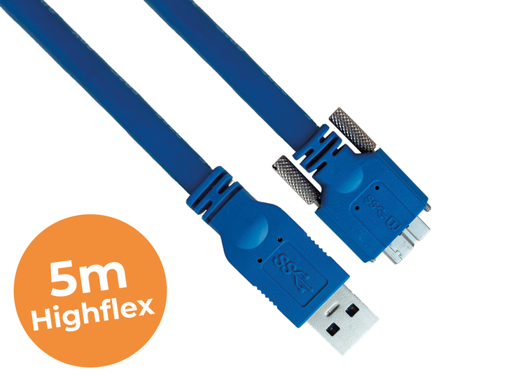 5-meter USB3.0 cable HighFlex, Screw lock, Industrial grade, Highflex