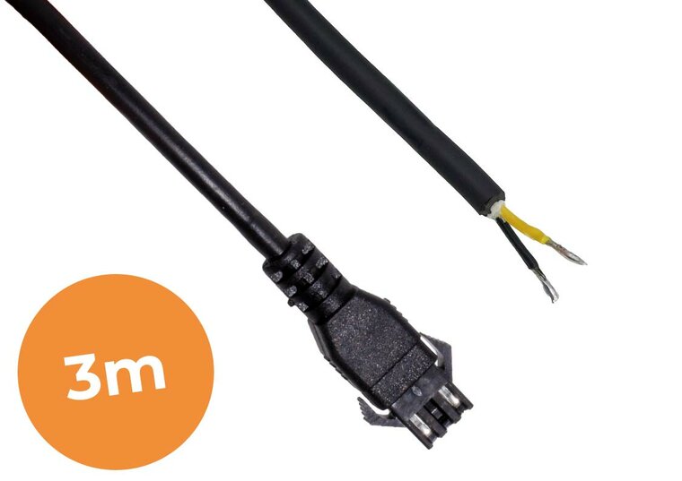 3-meter light open end extension cable, fits 24V light, industrial grade